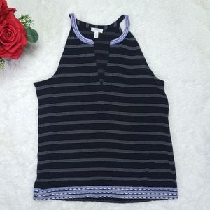 Soft Joie 100% Cotton Detailed Embroidered Tank Top Size S